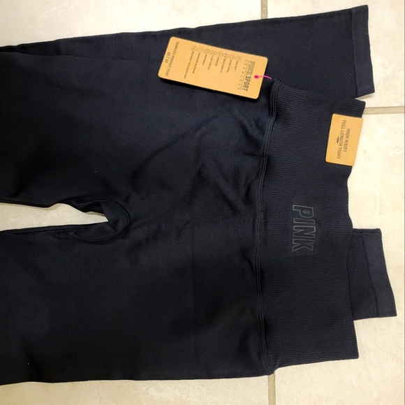 NWT VICTORIA SECRET Pink High Waisted Full Length Tight size XSmall - Picture 2 of 4